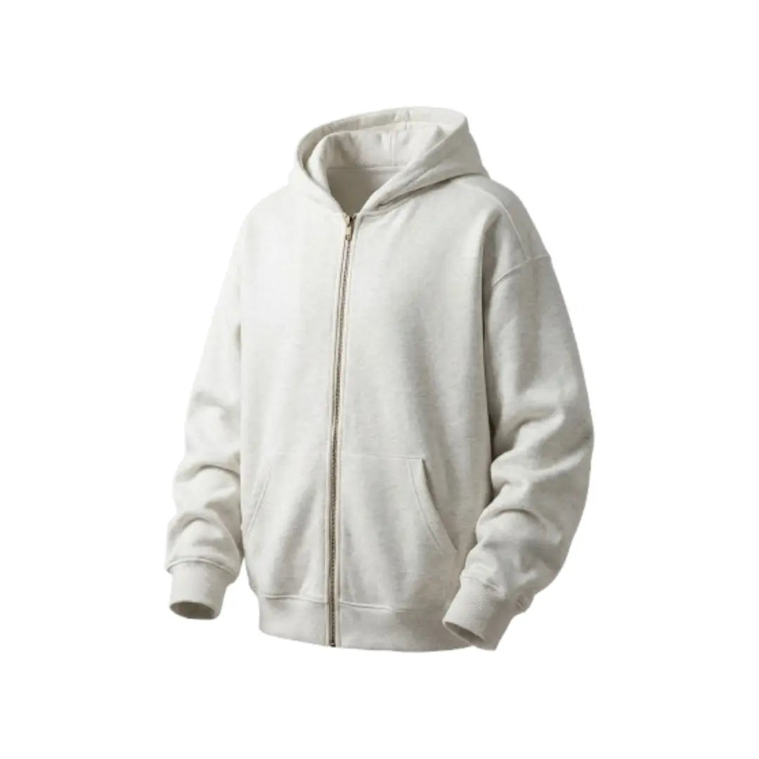 420G Heavyweight Double-Zip Hoodie – Solid Color Vintage Relaxed Fit (Unisex) Rsell Store