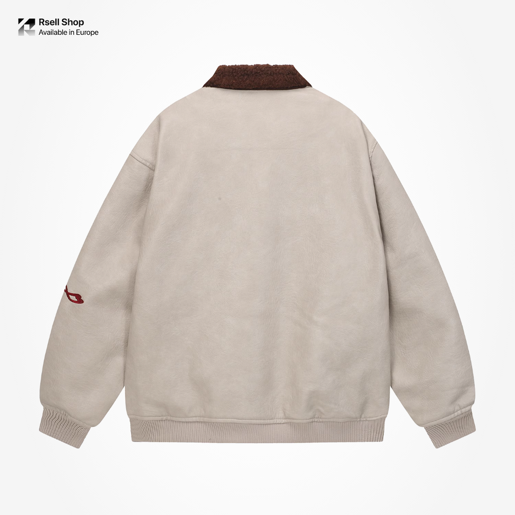 Vintage Cat Leather Jacket  Unisex Warm Coat