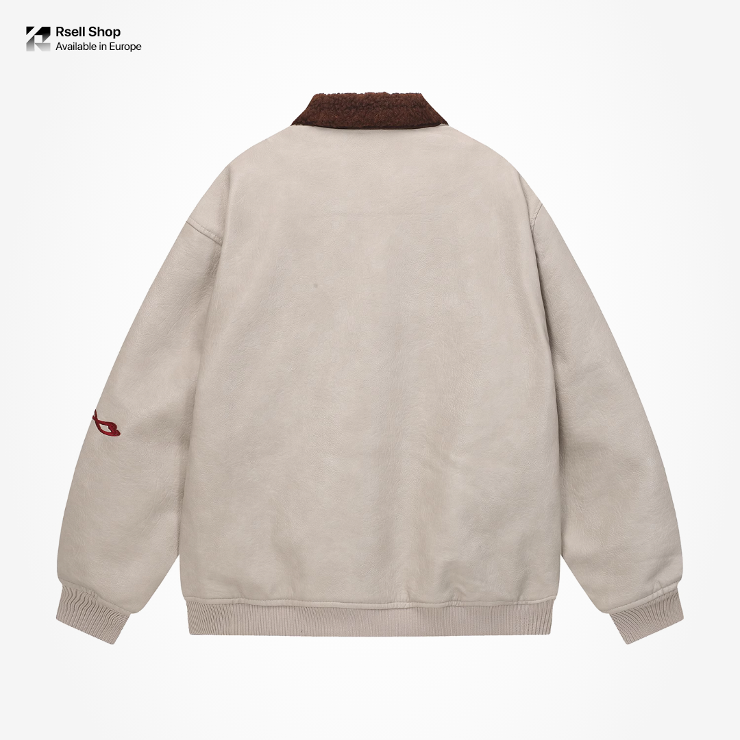 Vintage Cat Leather Jacket  Unisex Warm Coat