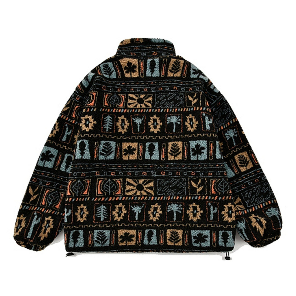 Chinese-Style Vintage Sherpa Padded Jacket