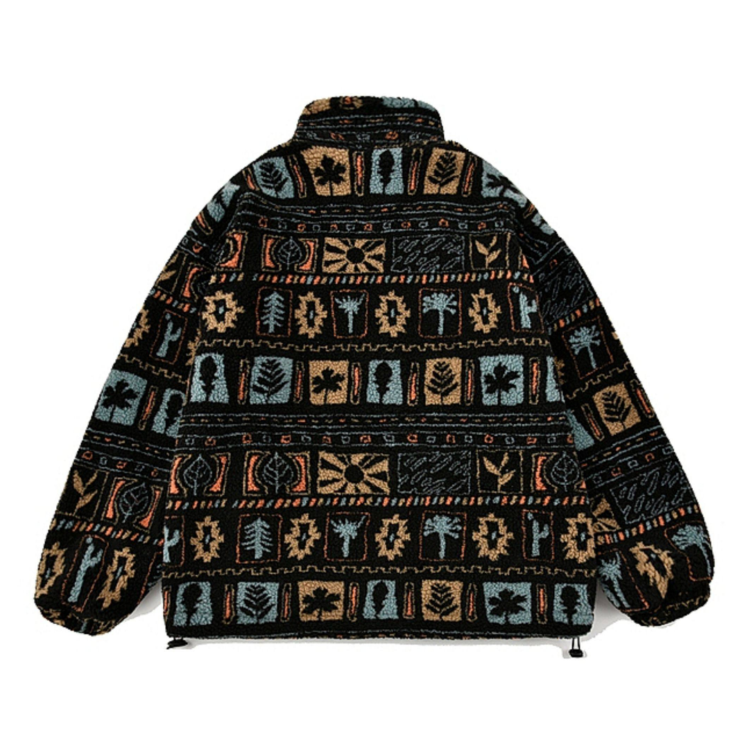 Chinese-Style Vintage Sherpa Padded Jacket